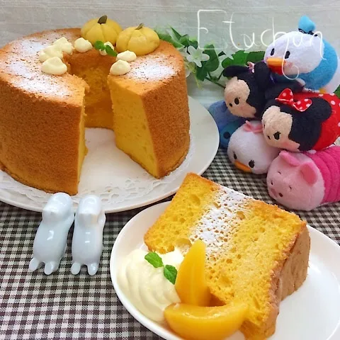 Snapdishの料理写真:かぼちゃのシフォンケーキ♡(*^^*)|★えっちゃん★さん