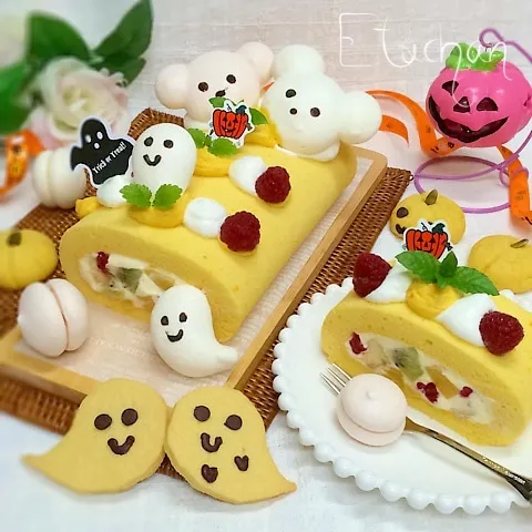 ハロウィン祭り♥︎かぼちゃのロールケーキ。(*^^*)|★えっちゃん★さん