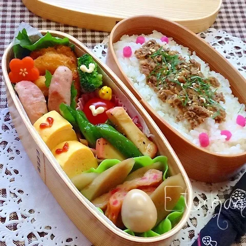 主人の夜勤弁当♡鯖缶でそぼろ。(*^^*)|★えっちゃん★さん