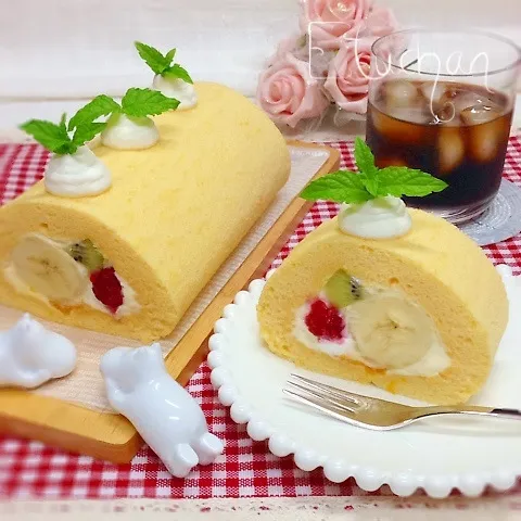 ごろっとバナナ入りロールケーキ♡(*^^*)|★えっちゃん★さん