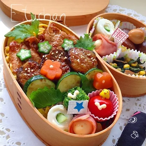 Snapdishの料理写真:主人の夜勤弁当♡豚肉と茄子のピリ辛味噌炒め。(*^^*)|★えっちゃん★さん