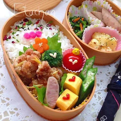 主人の夜勤弁当♡塩唐揚げ。(*^^*)|★えっちゃん★さん