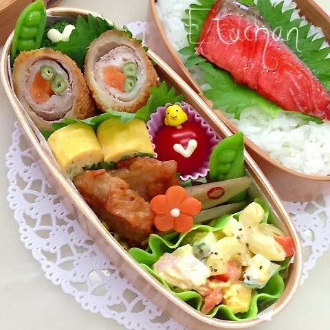 主人の夜勤弁当♡焼き鮭〜。(*^^*)|★えっちゃん★さん