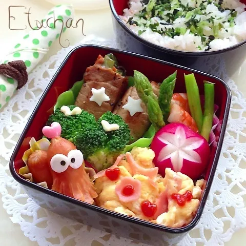 Snapdishの料理写真:次女のお弁当♡野菜の肉巻き。(*^^*)|★えっちゃん★さん