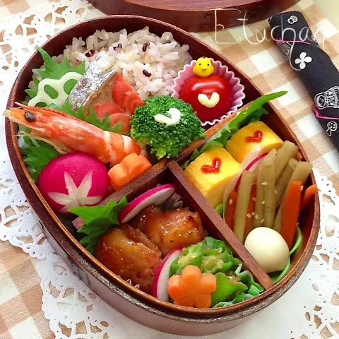 主人の夜勤弁当♡焼き鮭。(*^^*)|★えっちゃん★さん