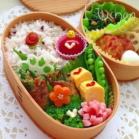 主人の夜勤弁当♡野菜の肉巻き。(*^^*)|★えっちゃん★さん