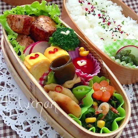 主人の夜勤弁当♡豚のサイコロステーキ。(*^^*)|★えっちゃん★さん