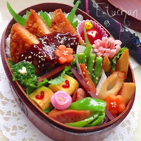 主人の夜勤弁当♡味噌カツ。(*^^*)|★えっちゃん★さん