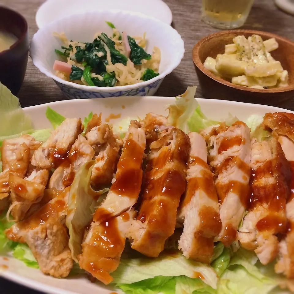 マネっこ♡バーベキューチキンと切り干し大根の副菜♪|ゆきさん