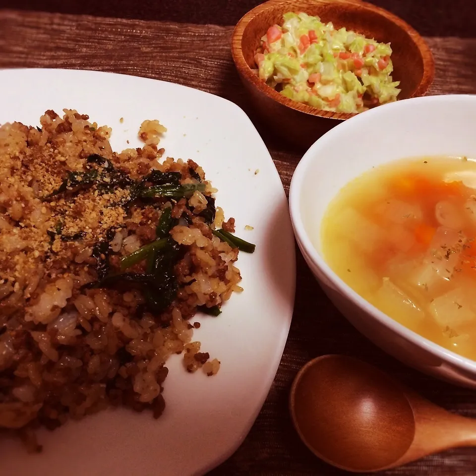 ひき肉とほうれん草の混ぜご飯♪|ゆきさん