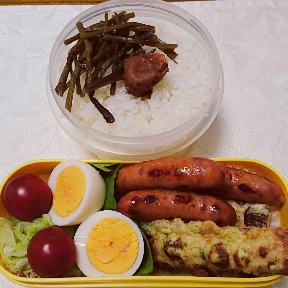 5/15のお弁当 ちくわ磯辺揚げ弁当|卯月さん