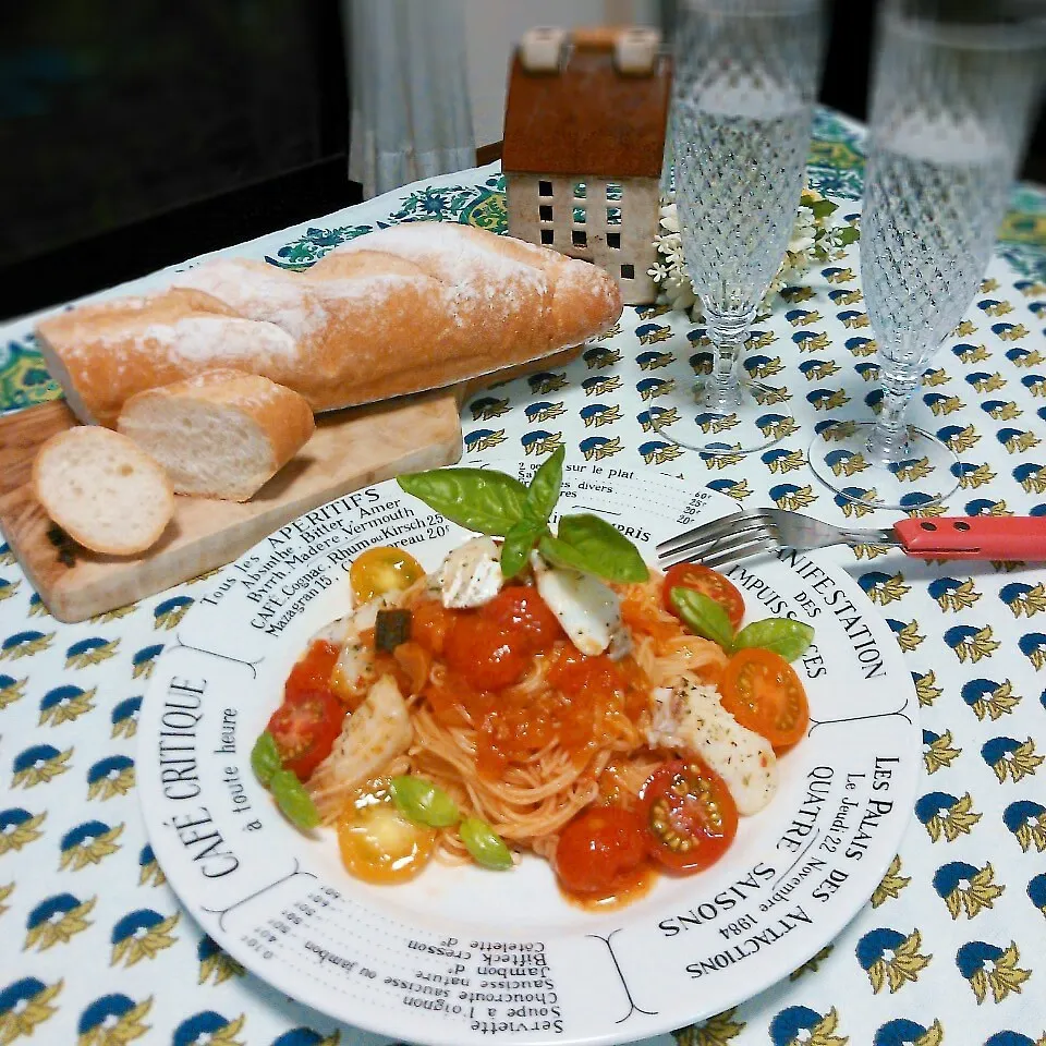 鱈とミニトマトの冷製パスタ♡|ゆりこさん