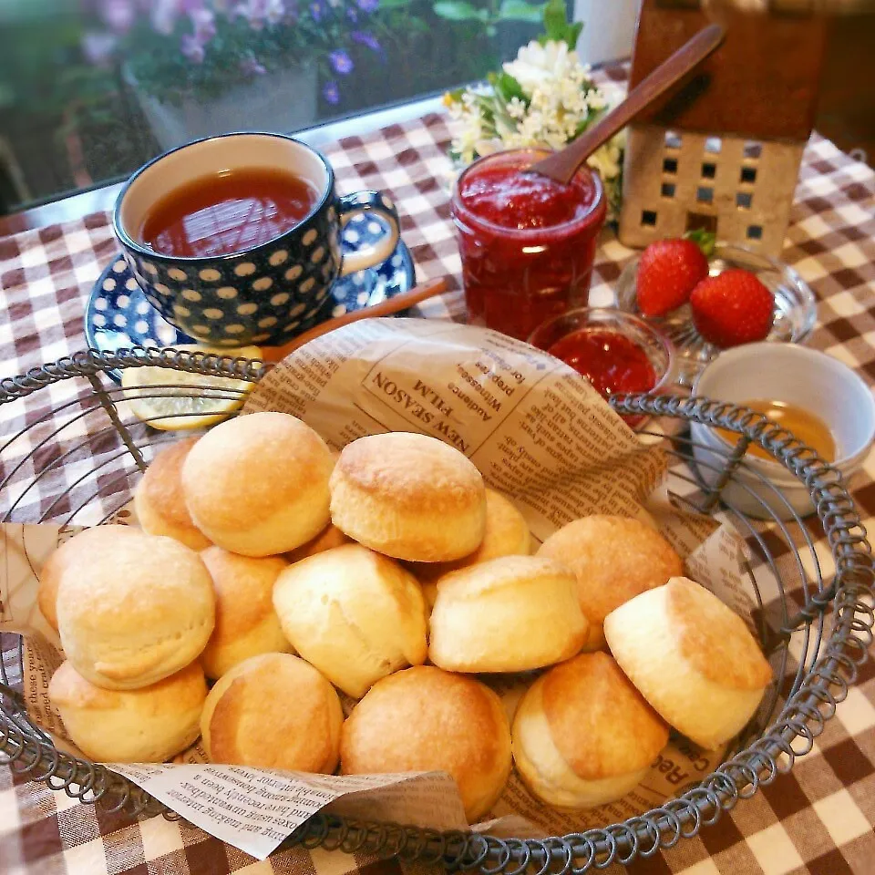 ケンタッキーのビスケット風&手作りいちごジャム|ゆりこさん