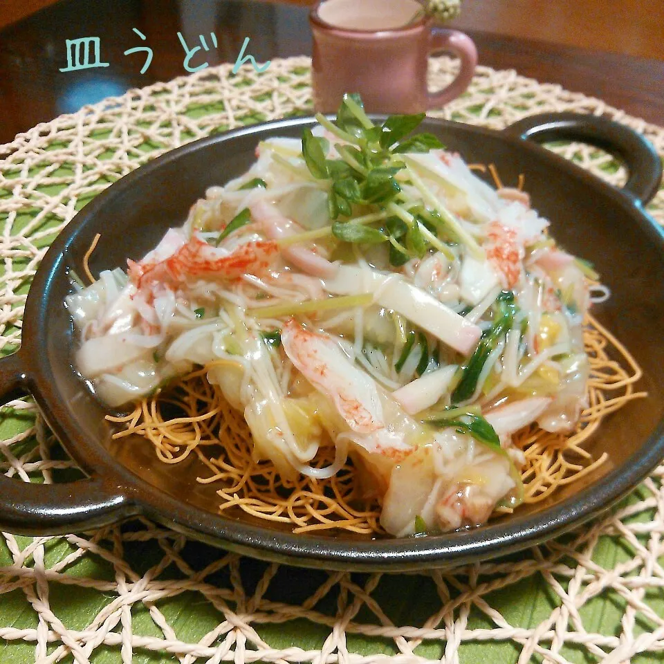 白菜と豆苗の皿うどん|ゆりこさん