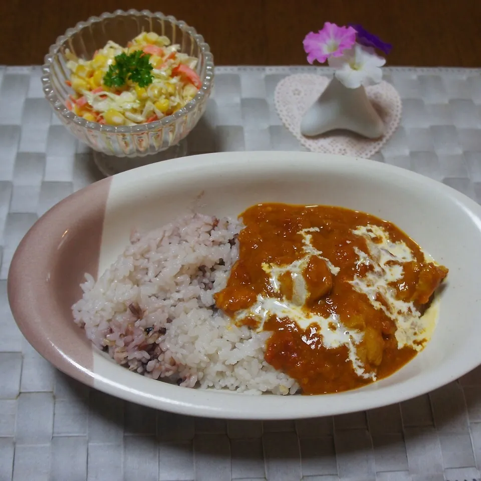 チキントマトカレー＆コールスロー|chapkanonさん