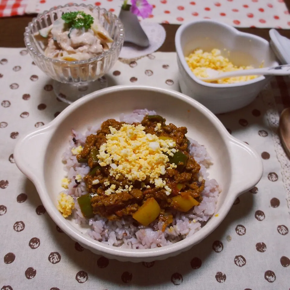 トマトたっぷりのドライカレー＆マカロニサラダ|chapkanonさん