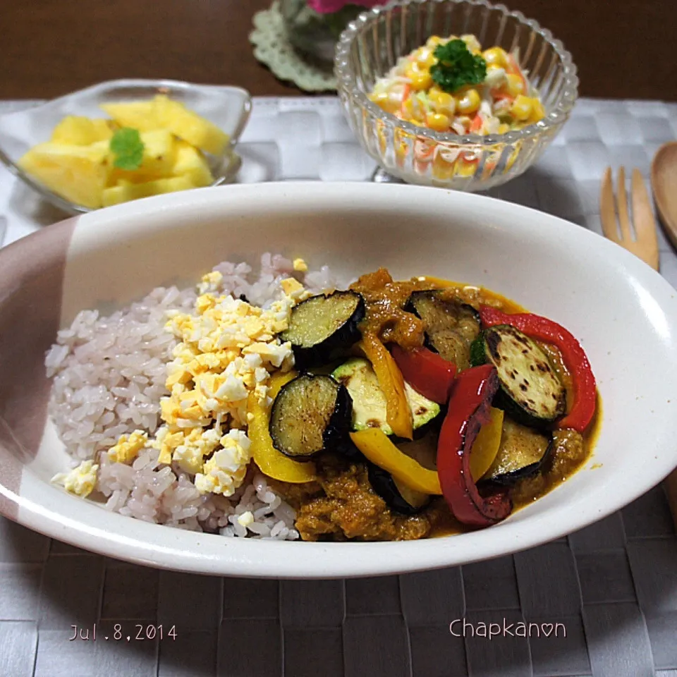 暑い日に…夏野菜のキーマカレー＆コールスロー|chapkanonさん