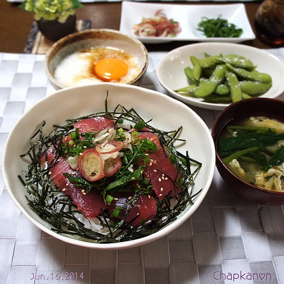 薬味たっぷり初夏のまぐろ漬け丼|chapkanonさん