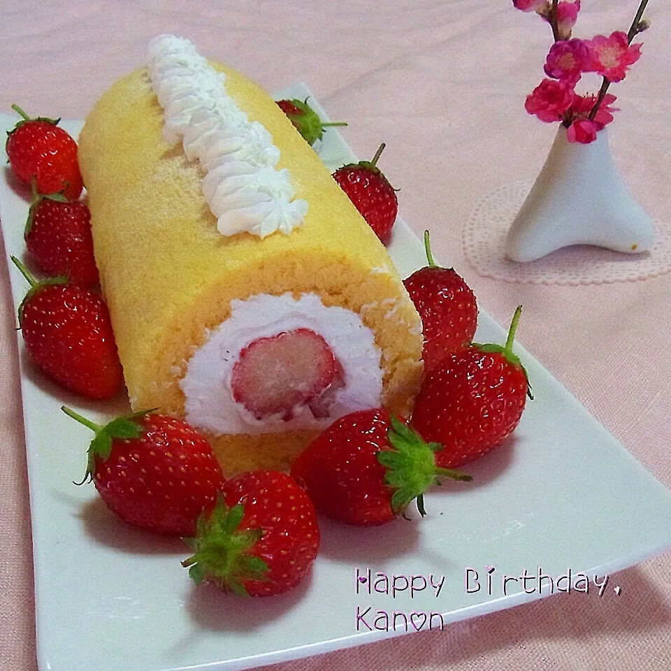 ♡ 苺のロールケーキ for Kanon ♡|chapkanonさん