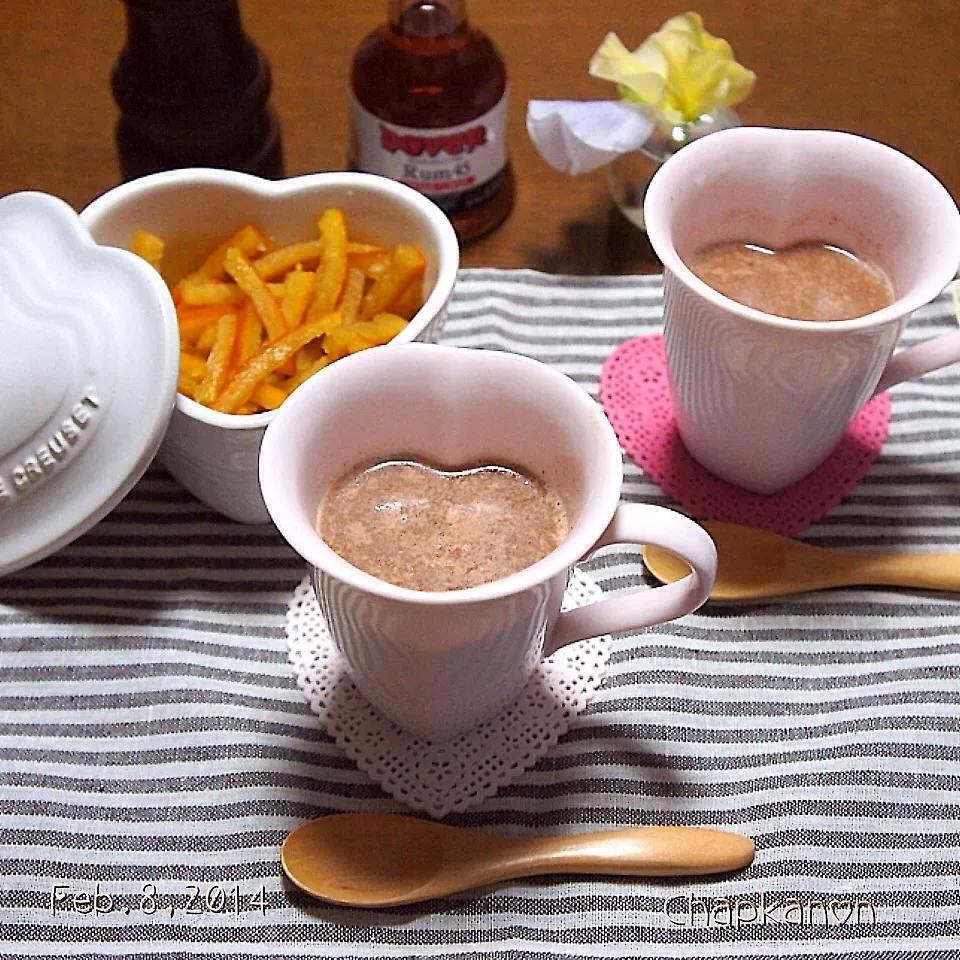 ♡大人のホットチョコレートと自家製伊予柑ピール|chapkanonさん