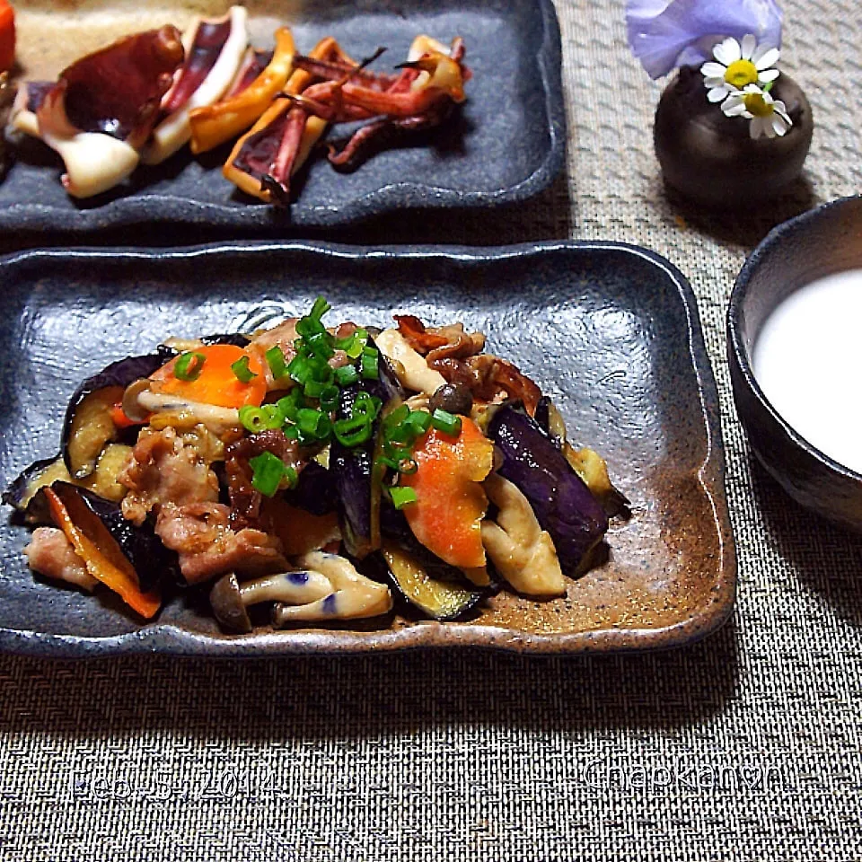 Snapdishの料理写真:なすと豚バラの白味噌炒め☆甘酒☆|chapkanonさん