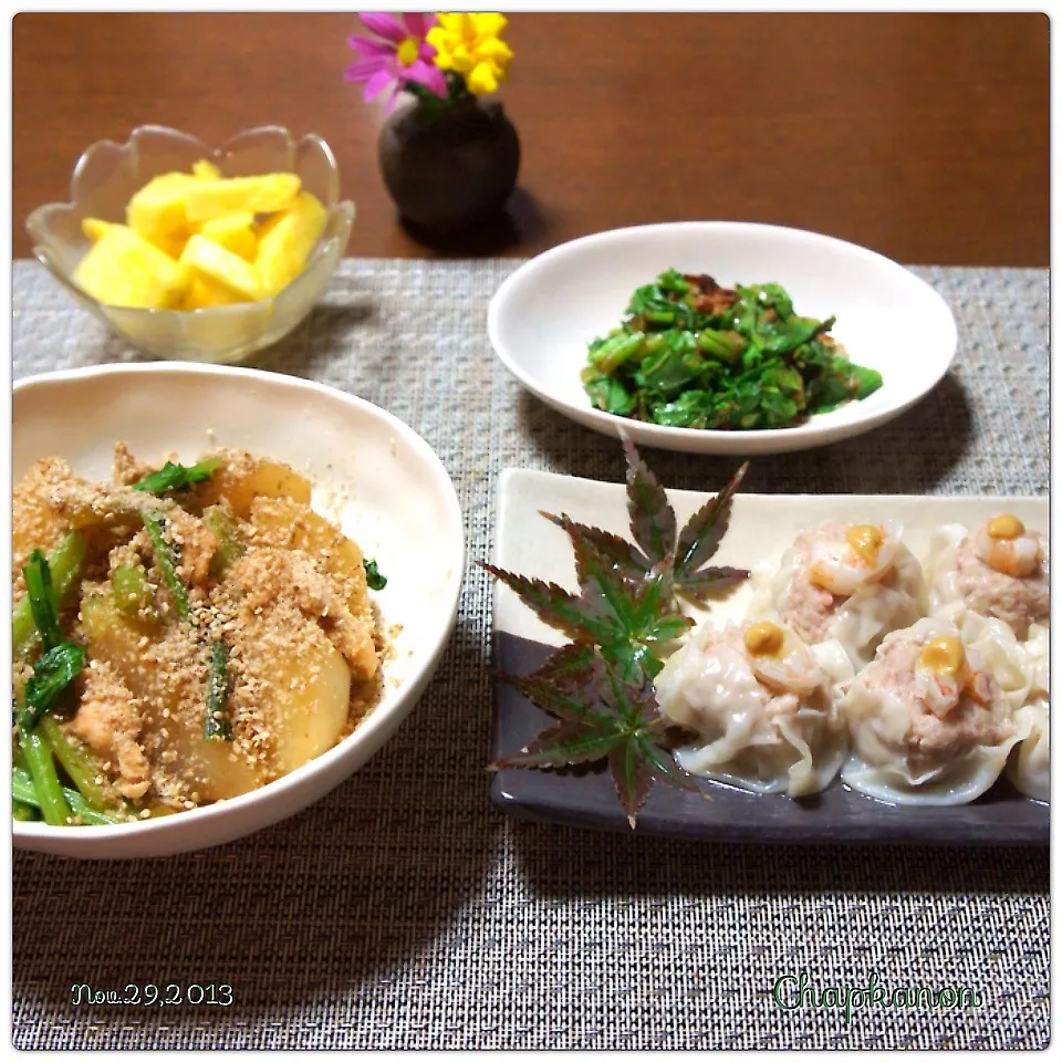 シュウマイ☆かぶと鶏肉のごま煮|chapkanonさん