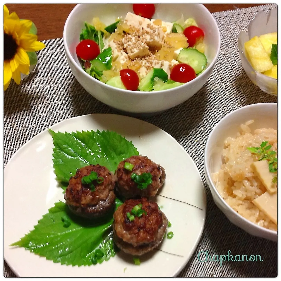 椎茸の肉詰め・豆腐サラダ|chapkanonさん