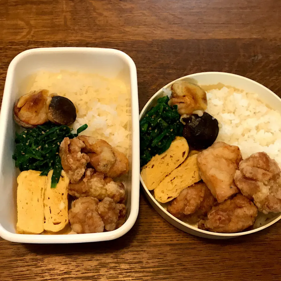 Snapdishの料理写真:父ちゃん＆予備校生弁当|tenoaさん