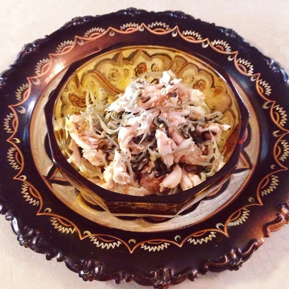 ♪ササミとジャコの塩昆布和え♪|henryさん