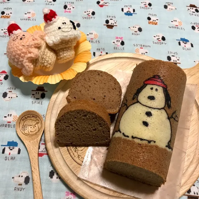 雪だるまスヌーピーのデコパウンドケーキ|namimoさん