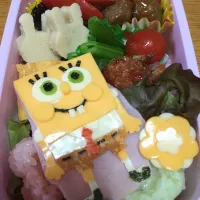 Snapdishの料理写真:キャラ弁 スポンジボブ|ガチャピンmamaさん