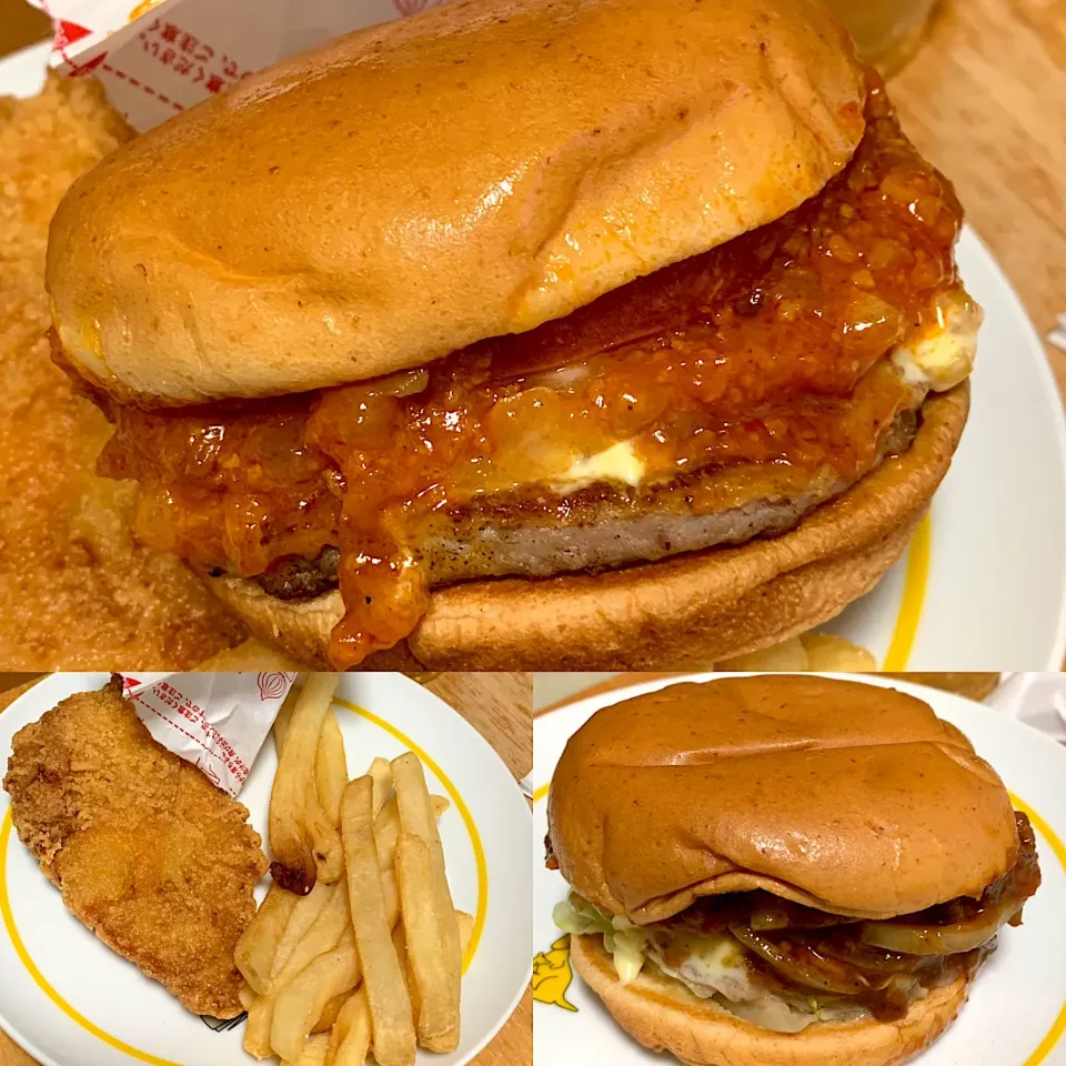 ごちそうチリバーガー🍔
スパイシーモスバーガー🍔
モスチキン🍗ポテト🍟ジンジャーエール🥤|るみおんさん