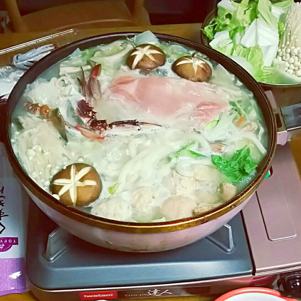 水炊き鍋🍲 #寒い日は鍋🍲 #ポン酢|とししいたけさん