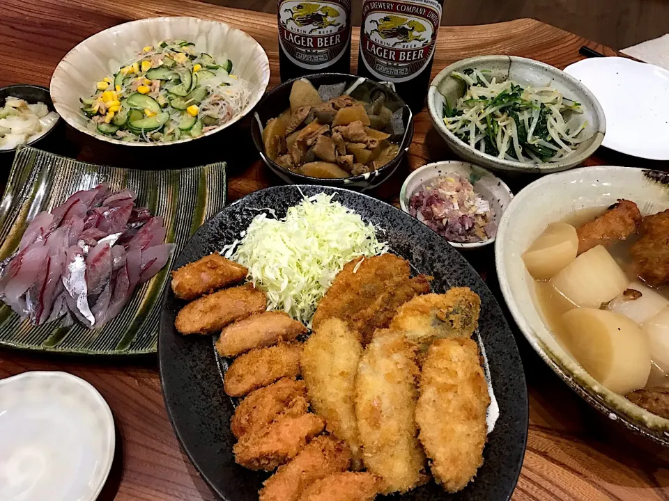 Snapdishの料理写真:2018.11.17 飲み友夫婦と宴会☆夜の部✨鯵まつり🍻🍻🍻|ゆみずさん