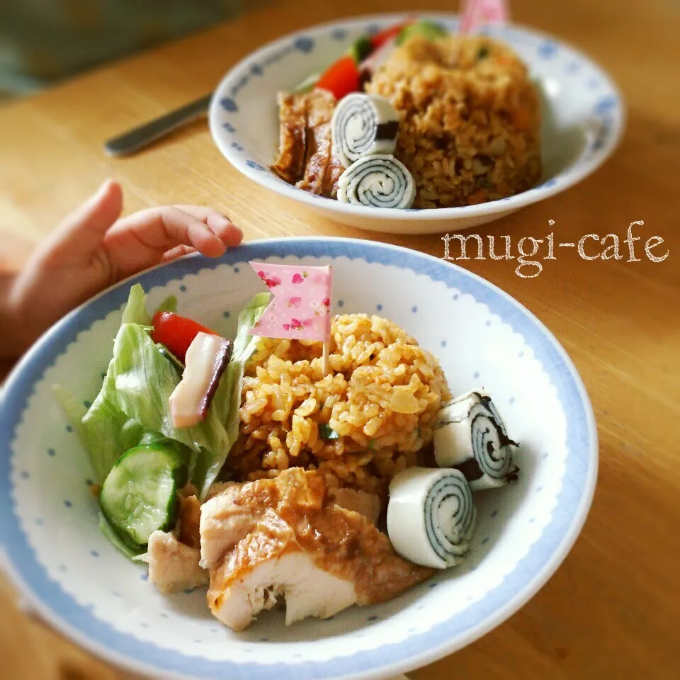 Snapdishの料理写真:チキンドライカレーのワンプレート|mughi-cafeさん