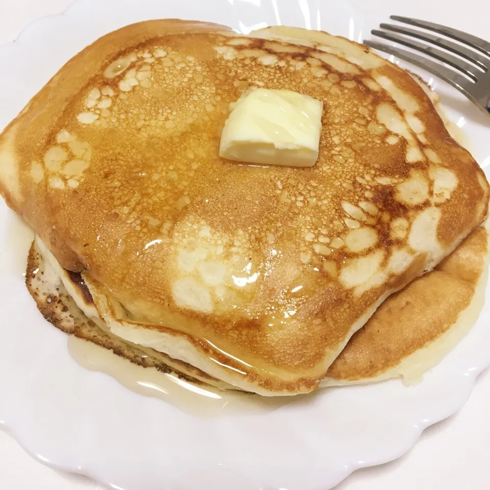 卵不要！ふわもちパンケーキ🥞🍯|まちゃこさん