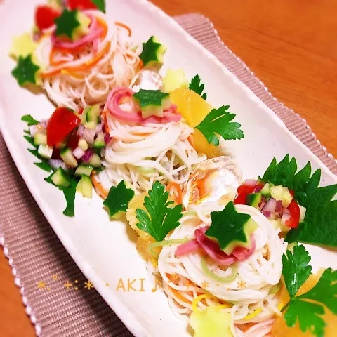 ☆七夕そうめん〜和風サルサソースをそえて♡〜|AKIさん