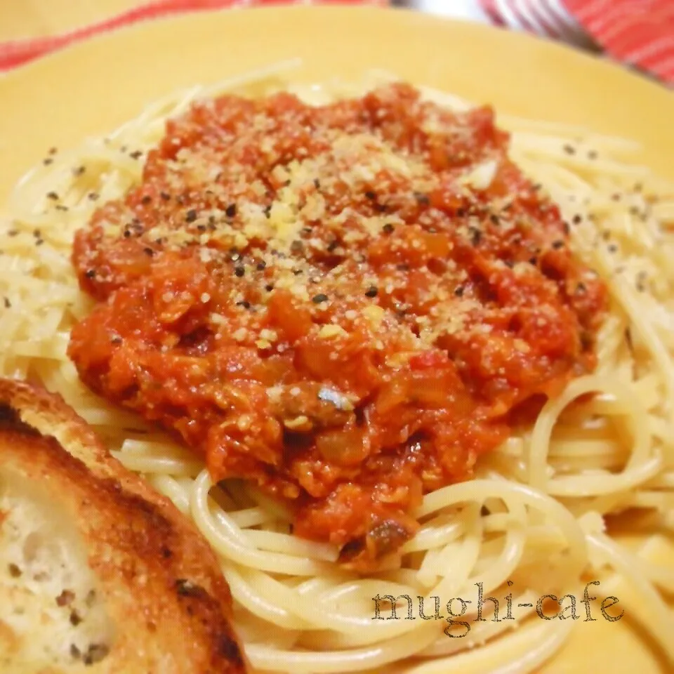 鯖フレークで♪トマトソース|mughi-cafeさん