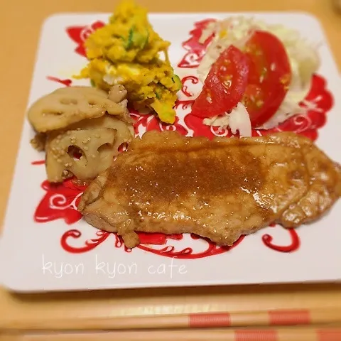 にんにく生姜醤油のトンテキプレート|きょんきょんさん