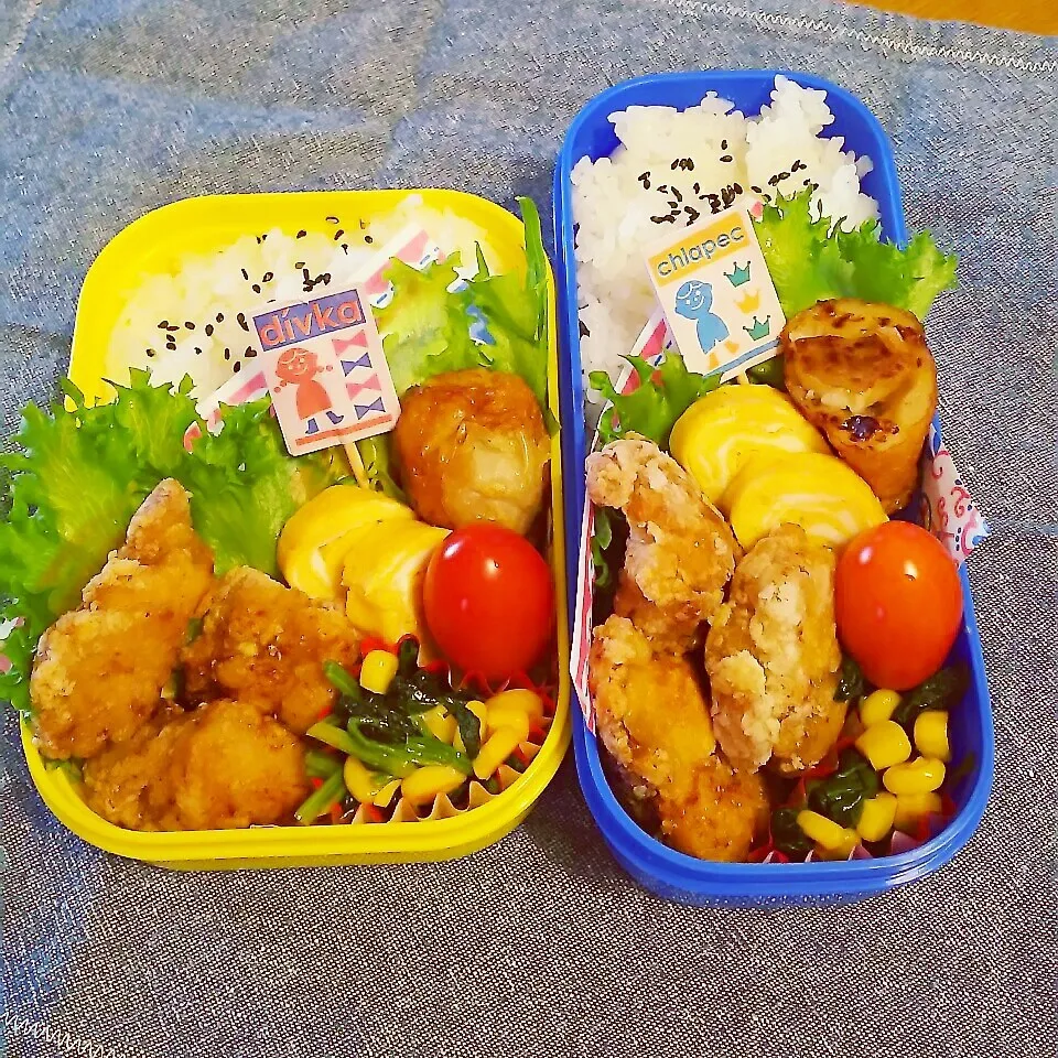 Snapdishの料理写真:お父ちゃん&娘のお弁当|OBENTOさん