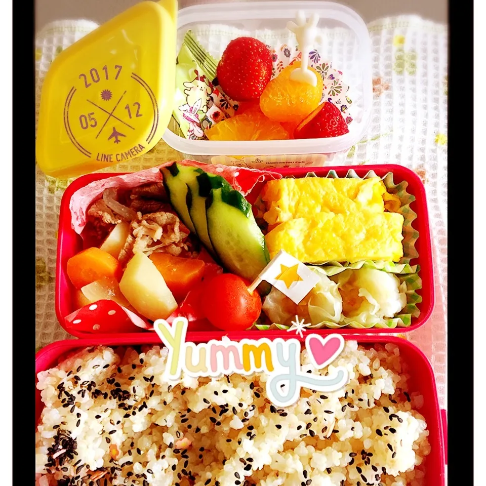 Snapdishの料理写真:肉じゃがJC弁当|harutomomamaさん