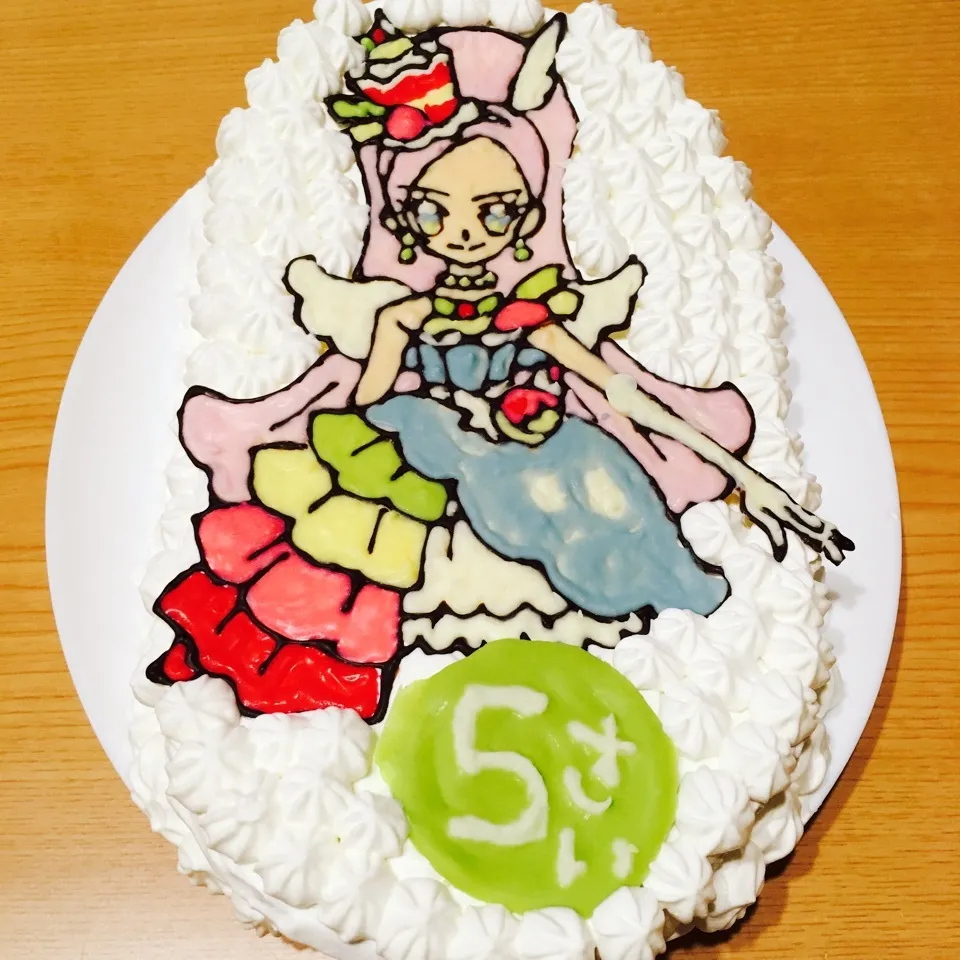 娘ちゃん5歳♡キュアパルフェのバースデーケーキ！|ゆこぽ♡さん