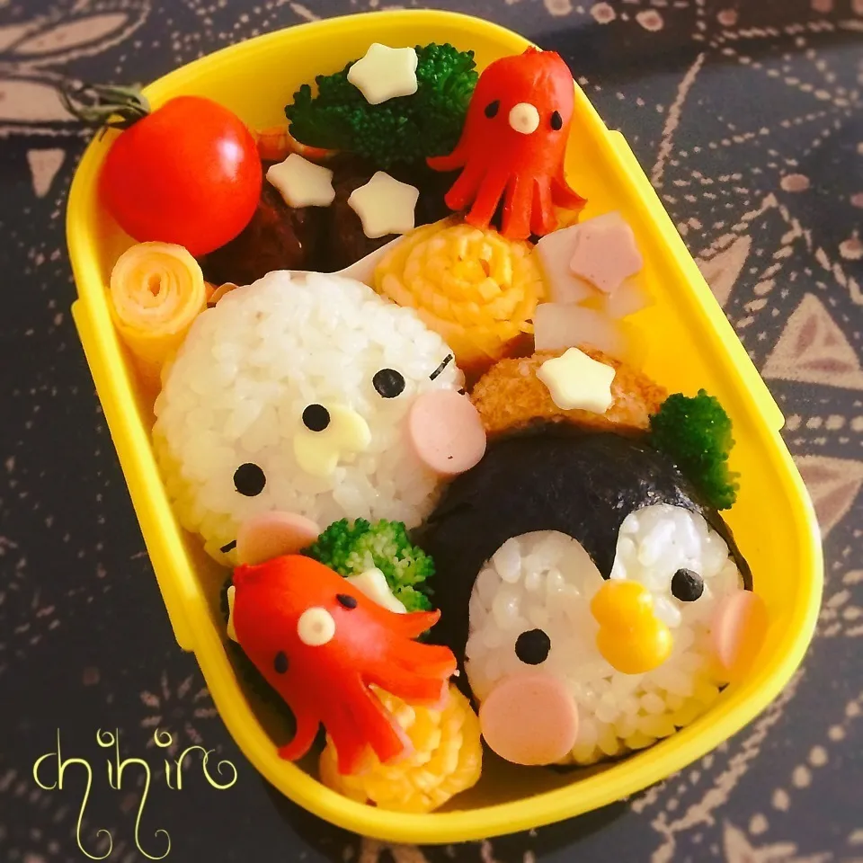 ペンギン＆アザラシ＆タコさん弁当♡|ちぃさん