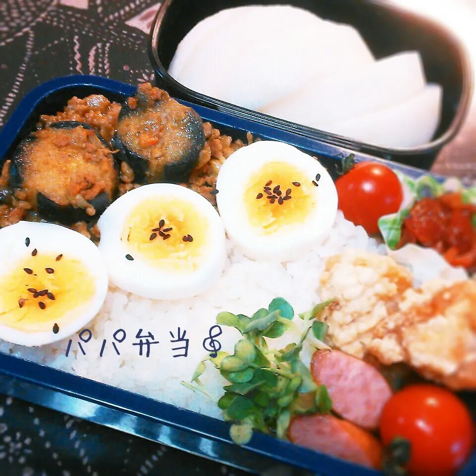 ナスと挽き肉のドライカレー弁当♡|ちぃさん