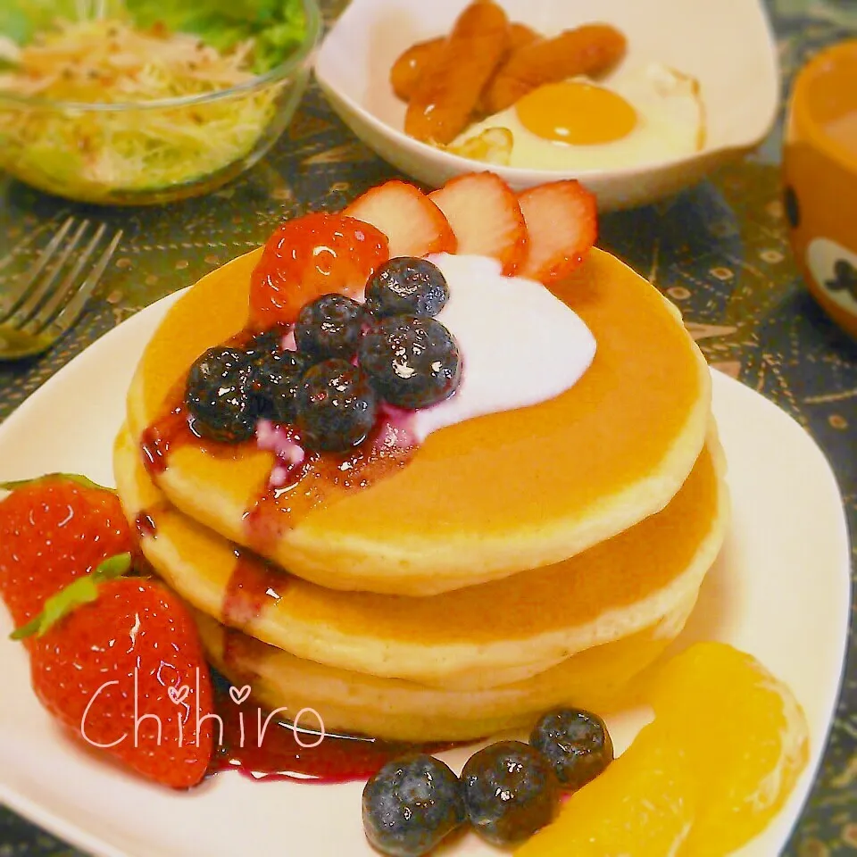 フルーツパンケーキでランチ♡|ちぃさん