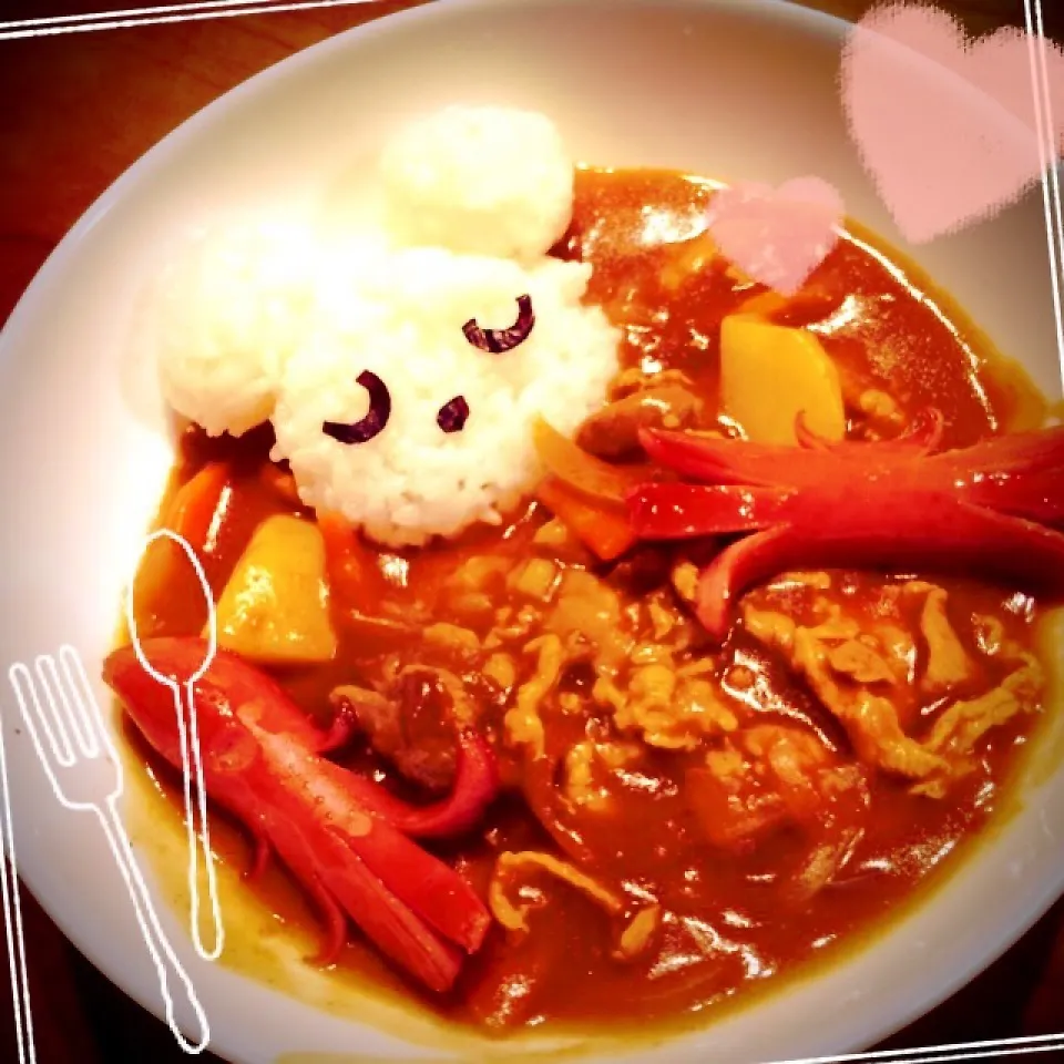 Snapdishの料理写真:クマちゃんカレー♡|ゆこぽ♡さん