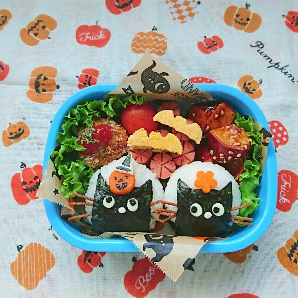 今日のお弁当🍙ハロウィンねこちゃん😼🎃|yukitさん