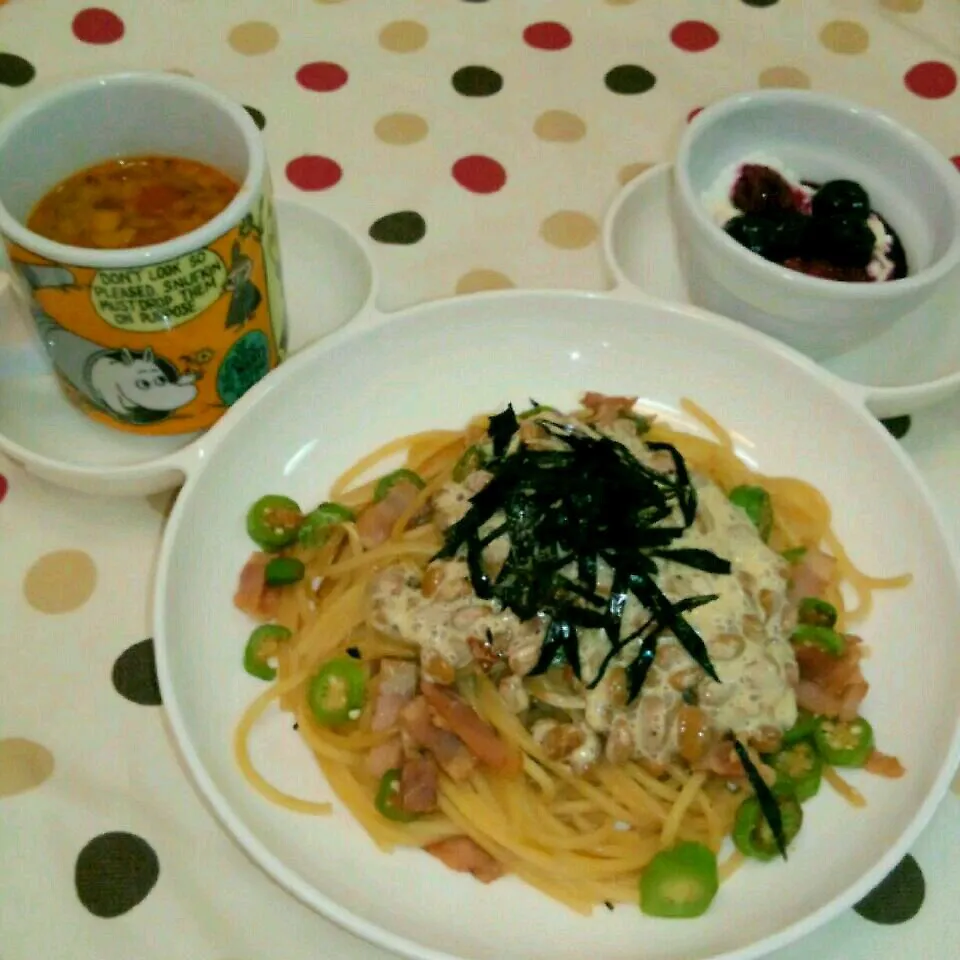 ネバネバコンビの納豆パスタ|meggyさん
