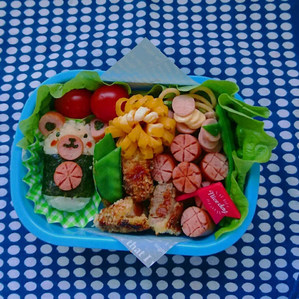 Snapdishの料理写真:今日のお弁当🍙くまおにぎり🐻リベンジ(笑)|yukitさん