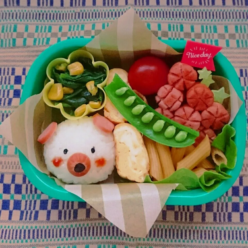 今日のお弁当🍙犬さん？くまさん？|yukitさん